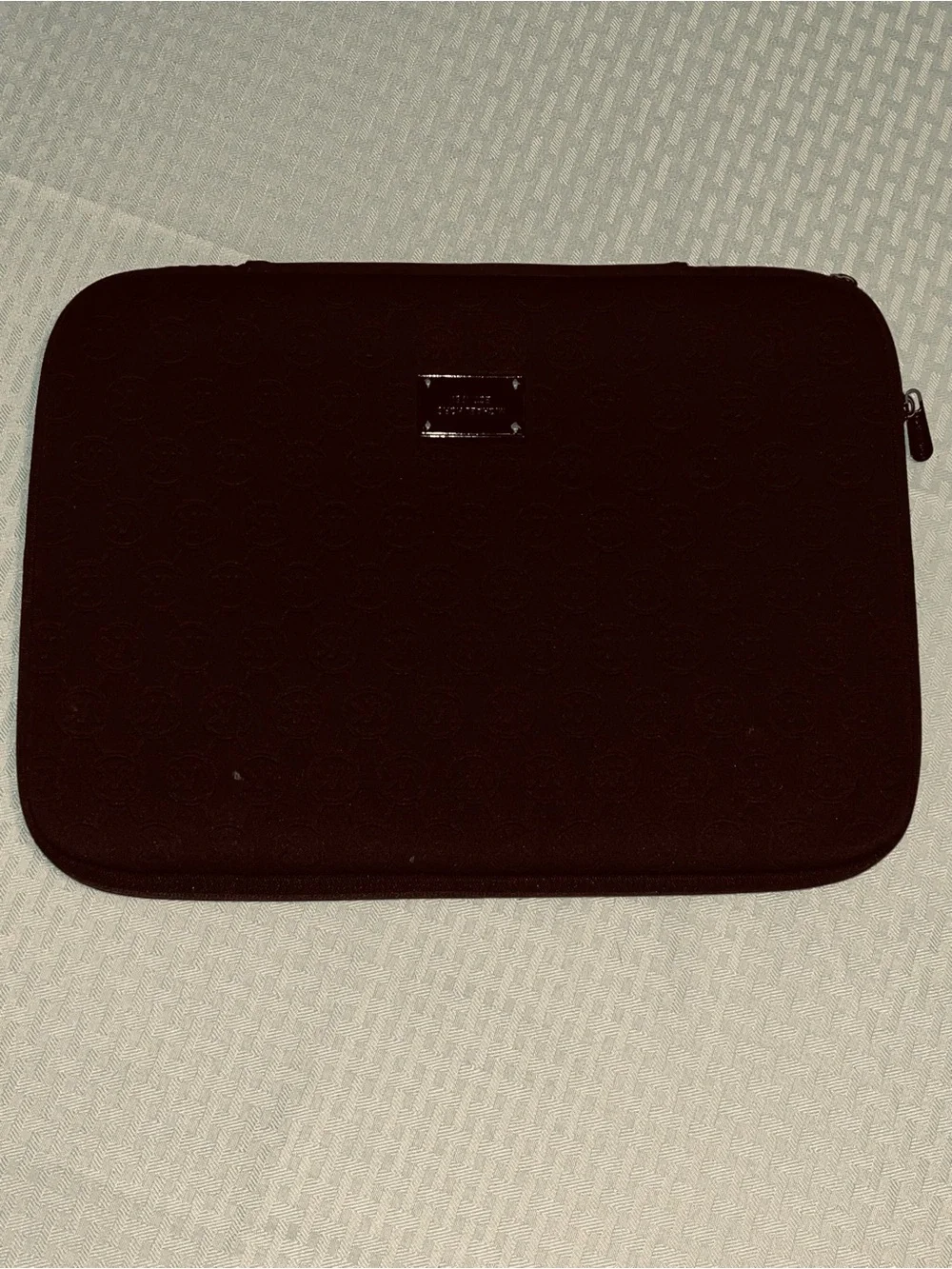 Michael Kors Black Monogram Neoprene Laptop Sleeve Zip Case